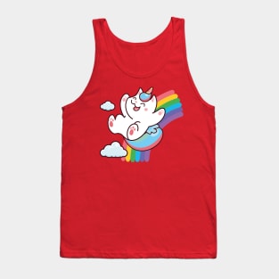 Magical Kittycorn Sliding on a Rainbow: Embrace the Whimsy and Joy Tank Top